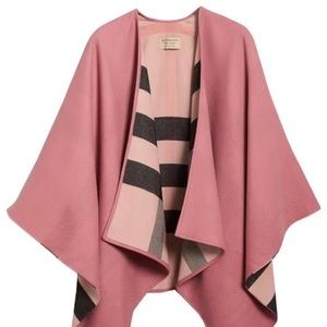 Burberry Reversible Solid To Check WrapPoncho/Cape